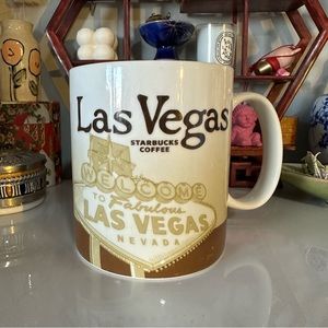 STARBUCKS Las Vegas Welcome Sign Global Icon Collection 16 Oz Mug Cup Brown